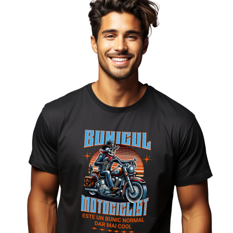 Motociclete - Tricou Femei, Barbati, Copii, Fata, Baiat, Unisex Personalizat Schelete Uman Cu Pălărie, Bandană Roșie și Motor Vintage – Stil Clasic Moto