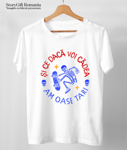 Tricou Femei, Barbati, Copii, Fata, Baiat, Unisex Personalizat Ilustrație amuzantă cu un schelet pe skateboard, într-un stil cool și dinamic, potrivit pentru fanii sporturilor extreme și designurilor originale. [2]