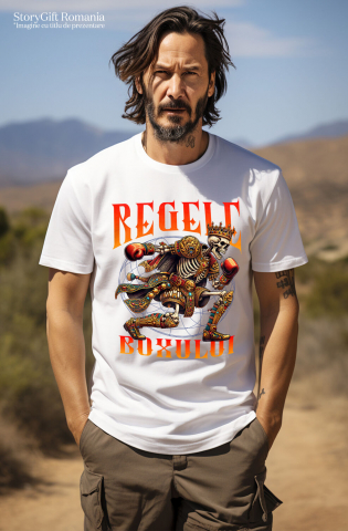 Tricou Femei, Barbati, Copii, Fata, Baiat, Unisex Personalizat Schelet Boxer – Regele Boxului, Motivație și Sport de Contact [1]