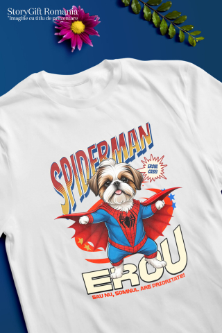 Tricou Femei, Barbati, Copii, Fata, Baiat, Unisex Personalizat Shih Tzu în Costum Spider-Man - Cadou Personalizat pentru Copii și Familie [2]