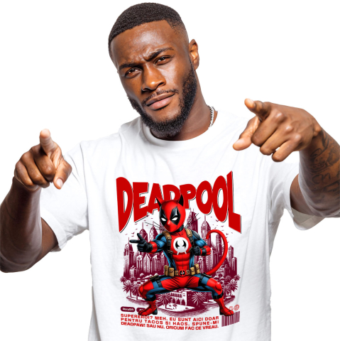 SuperEroi si Personaje TV - Tricou Femei, Barbati, Copii, Fata, Baiat, Unisex Personalizat Pisică Siameză în Costum Deadpool – Supererou Amuzant pentru Iubitorii de Animale
