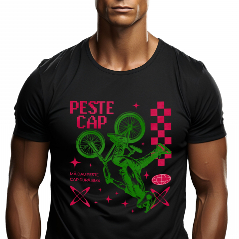 SPORT - Tricou Femei, Barbati, Copii, Fata, Baiat, Unisex Personalizat Siluetă BMX Personalizată – Cadou Perfect pentru Pasionați de Sport Extrem
