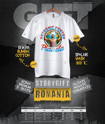 Tricou Femei, Barbati, Copii, Fata, Baiat, Unisex Personalizat "Silueta Umană Bărbat și Planeta Pământ - Produse Personalizate pentru Familie, Copii, Tati și Prieteni" [3]