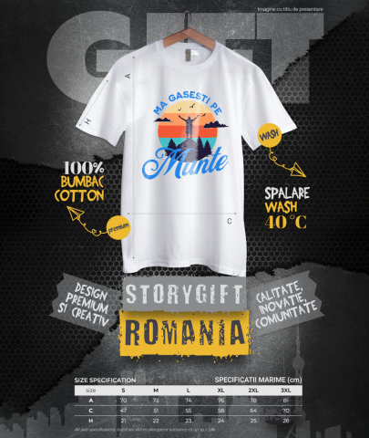 Tricou Femei, Barbati, Copii, Fata, Baiat, Unisex Personalizat "Silueta Umana Pe Munte la Apus de Soare – Aventură și Relaxare în Natură" [3]