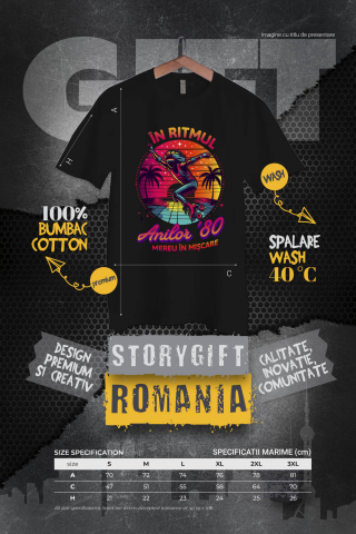 Tricou Femei, Barbati, Copii, Fata, Baiat, Unisex Personalizat Siluetă Umană pe Role Disco - Cadou Personalizat În Ritmul Anilor 80 [3]