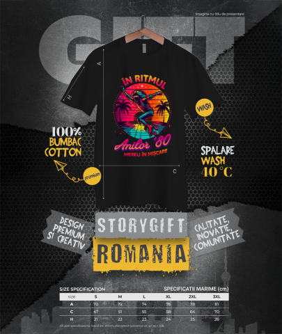 Tricou Femei, Barbati, Copii, Fata, Baiat, Unisex Personalizat Siluetă Umană pe Role Disco - Cadou Personalizat În Ritmul Anilor 80 [3]