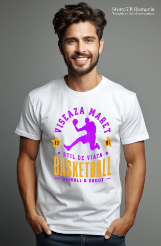 Tricou Femei, Barbati, Copii, Fata, Baiat, Unisex Personalizat Siluetă Umană Sport – Săritură Motivațională Baschet [1]