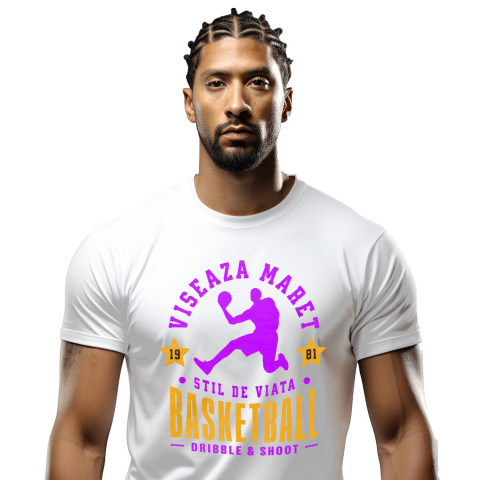 Tricou Personalizat - Tricou Femei, Barbati, Copii, Fata, Baiat, Unisex Personalizat Siluetă Umană Sport – Săritură Motivațională Baschet