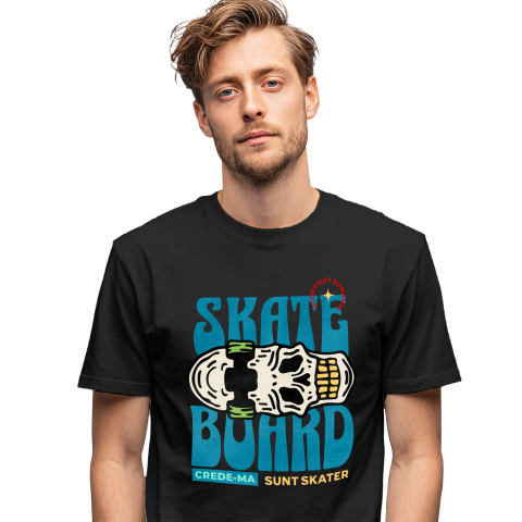 Sport - Tricou Femei, Barbati, Copii, Fata, Baiat, Unisex Personalizat Skateboard cu Craniu – Design Urban pentru Iubitorii de Adrenalină