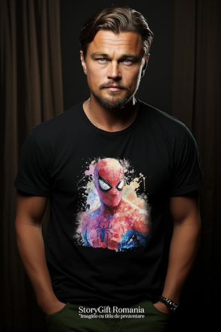 Tricou Barbati Cu Spiderman, Ilustratie, Marvel, Avengers, Costum, Supererou, cu imprimeu pe Fata, 100% Bumbac, Negru, M [1]