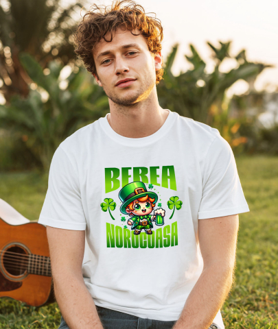 Tricou Femei, Barbati, Copii, Fata, Baiat, Unisex Personalizat „Halba Personalizată „Spiriduș Norocos” - Cadou Amuzant pentru Iubitorii de Bere” [1]