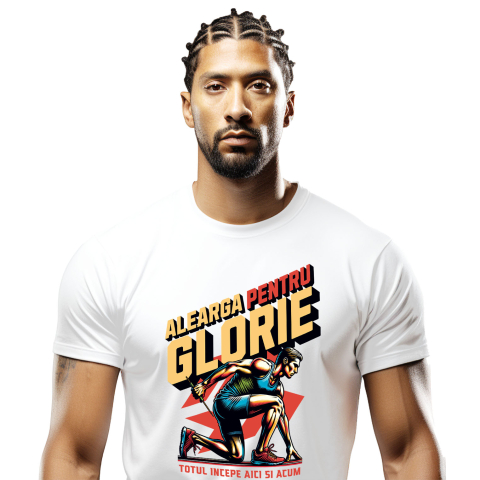 Tricou Femei, Barbati, Copii, Fata, Baiat, Unisex Personalizat Alergător Maraton – Motivație și Glorie Sportivă