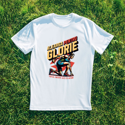 Tricou Femei, Barbati, Copii, Fata, Baiat, Unisex Personalizat Alergător Maraton – Motivație și Glorie Sportivă [2]