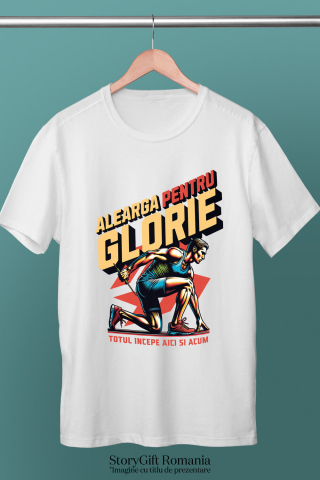 Tricou Femei, Barbati, Copii, Fata, Baiat, Unisex Personalizat Alergător Maraton – Motivație și Glorie Sportivă [2]