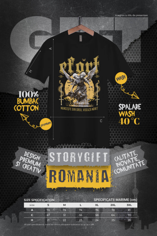 Tricou Femei, Barbati, Copii, Fata, Baiat, Unisex Personalizat Statuie cu Două Capete și Aripi - Cadou Motivațional "Munceste Din Greu, Visează Măreț" [3]