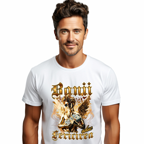 INGERI - Tricou Femei, Barbati, Copii, Fata, Baiat, Unisex Personalizat Statuie de Aur cu Aripi și Ochelari de Soare - Cadou Motivațional Banii Aduc Fericire