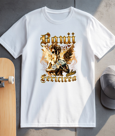 Tricou Femei, Barbati, Copii, Fata, Baiat, Unisex Personalizat Statuie de Aur cu Aripi și Ochelari de Soare - Cadou Motivațional Banii Aduc Fericire [2]