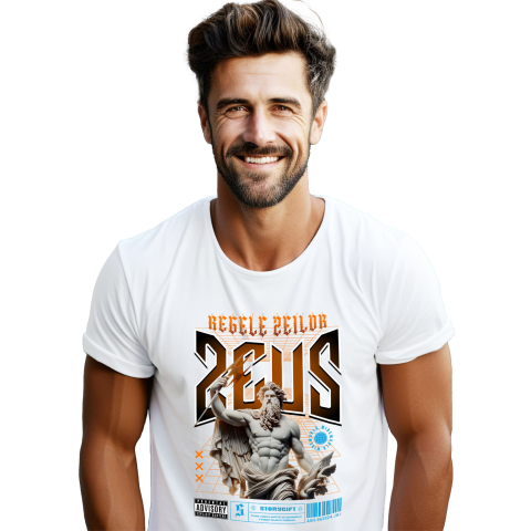 Tricou Femei, Barbati, Copii, Fata, Baiat, Unisex Personalizat Statuie Grecească Bust Dezgolit Zeus – Cadou Motivational „Regele Zeilor”