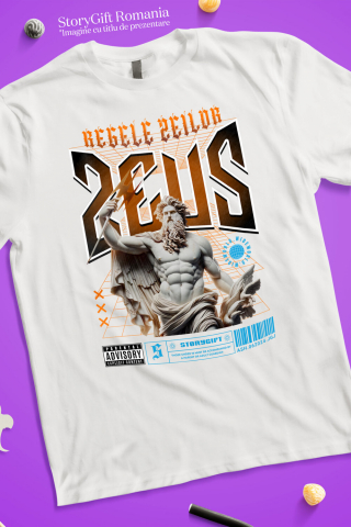 Tricou Femei, Barbati, Copii, Fata, Baiat, Unisex Personalizat Statuie Grecească Bust Dezgolit Zeus – Cadou Motivational „Regele Zeilor” [2]