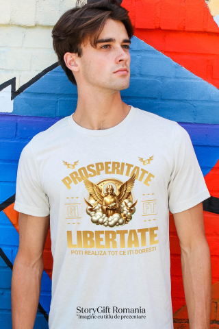 Tricou Femei, Barbati, Copii, Fata, Baiat, Unisex Personalizat Statuie Grecească Cu Aripi Din Aur - Cadou Personalizat Prosperitate și Libertate pentru Familie și Prieteni [1]