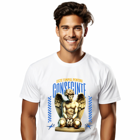 INGERI - Tricou Femei, Barbati, Copii, Fata, Baiat, Unisex Personalizat Statuie Înger Cu Ochii Acoperiți - Cadou Personalizat Consecințe și Protecție pentru Familie și Prieteni