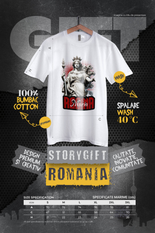 Tricou Femei, Barbati, Copii, Fata, Baiat, Unisex Personalizat Statuie Stil Grecesc Regina Maria – Cadou Personalizat Cu Coroana [3]