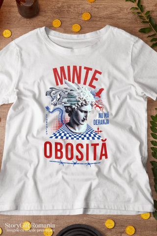 Tricou Femei, Barbati, Copii, Fata, Baiat, Unisex Personalizat Statuie Stil Grecesc - Minte Obosită | Cadou Personalizat Amuzant [2]