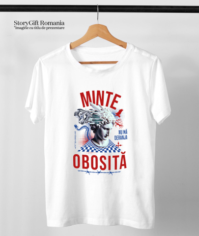Tricou Femei, Barbati, Copii, Fata, Baiat, Unisex Personalizat Statuie Stil Grecesc - Minte Obosită | Cadou Personalizat Amuzant [2]