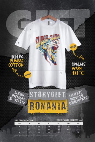 Tricou Femei, Barbati, Copii, Fata, Baiat, Unisex Personalizat Tricou Personalizat Super Erou – Cadou Special pentru Tata și Fiu [3]