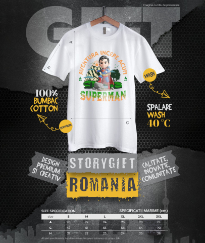 Tricou Barbati cu Superman - Drumeție de Neînvins cu Disney 100% Bumbac, Alb, L [3]