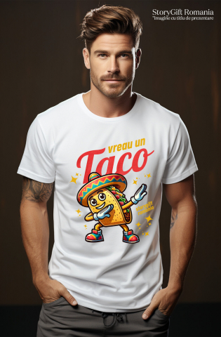 Tricou Femei, Barbati, Copii, Fata, Baiat, Unisex Personalizat Taco personalizat cu palarie mexicană și yoga – Cadou vesel pentru familie și prieteni [1]