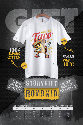 Tricou Femei, Barbati, Copii, Fata, Baiat, Unisex Personalizat Taco personalizat cu palarie mexicană și yoga – Cadou vesel pentru familie și prieteni [3]