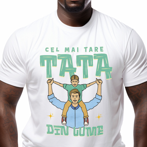 Tata - Tricou Femei, Barbati, Copii, Fata, Baiat, Unisex Personalizat Cadouri Personalizate Tata și Fiice | Petrecere Surpriză Pentru Tata, Dragoste Familie
