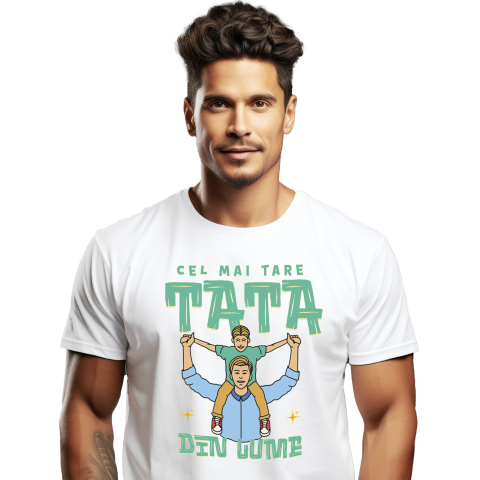 Tata - Tricou Femei, Barbati, Copii, Fata, Baiat, Unisex Personalizat Cadouri Personalizate Tata și Fiice | Petrecere Surpriză Pentru Tata, Dragoste Familie
