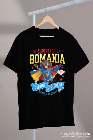 Tricou Femei, Barbati, Copii, Fata, Baiat, Unisex Personalizat Teckel / Dachshund în Costum de Căpitan România – Cadou Personalizat pentru Iubitorii de Câini [2]