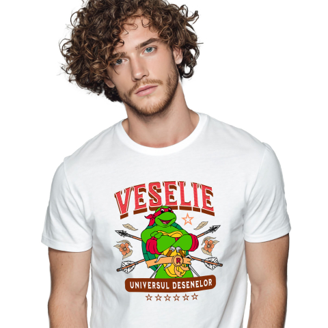 Desene Animate - Tricou Barbati cu Testoasele Ninja – Lumea sub Stapanirea Lăstunului 100% Bumbac, Alb, L