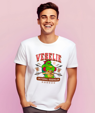 Tricou Barbati cu Testoasele Ninja – Lumea sub Stapanirea Lăstunului 100% Bumbac, Alb, L [1]