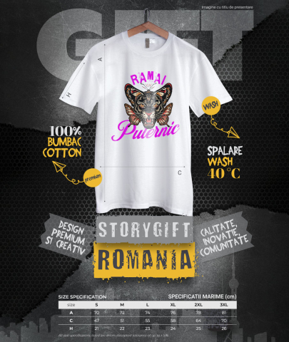 Tricou Femei, Barbati, Copii, Fata, Baiat, Unisex Personalizat „Tigru Furios Cu Aripi De Fluture – Cadou Motivational „Rămâi Puternic” Personalizat” [3]