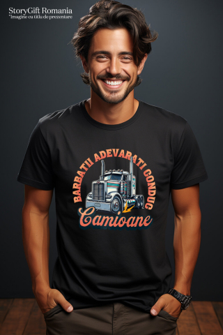 Tricou Femei, Barbati, Copii, Fata, Baiat, Unisex Personalizat Tir Colorat – Meserie Pentru Bărbați Adevărați | Camionagii Haiosi [1]