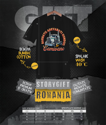 Tricou Femei, Barbati, Copii, Fata, Baiat, Unisex Personalizat Tir Colorat – Meserie Pentru Bărbați Adevărați | Camionagii Haiosi [3]