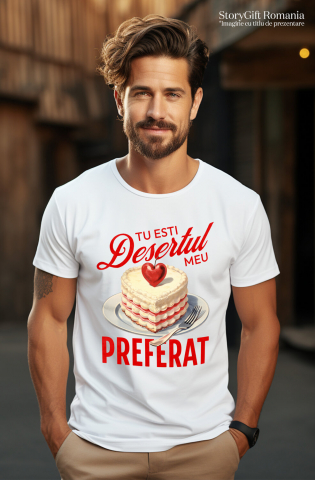 Tricou Femei, Barbati, Copii, Fata, Baiat, Unisex Personalizat Tort Romantic Inimă Cu Mesaj Personalizat și Cireșe Roșii | Desert Perfect pentru Familie și Iubire [1]