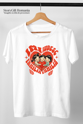 Tricou Femei, Barbati, Copii, Fata, Baiat, Unisex Personalizat Cadou Personalizat „Trei Copii Inima Dragoste” | Mesaje Iubitoare pentru Familia și Frați [2]