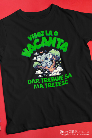 Tricou Femei, Barbati, Copii, Fata, Baiat, Unisex Personalizat Urs Koala Dormind în Copac - Cadou Personalizat Relaxant pentru Copii și Familie [2]