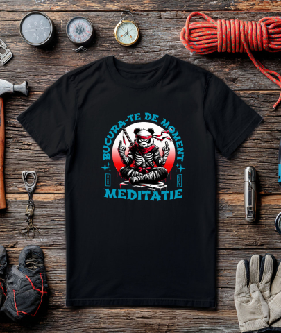 Tricou Femei, Barbati, Copii, Fata, Baiat, Unisex Personalizat Urs Panda Costum Ninja și Sabie - Cadou Personalizat pentru Copii și Tati [2]