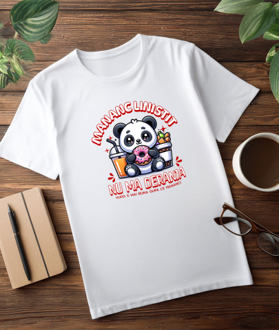 Tricou Femei, Barbati, Copii, Fata, Baiat, Unisex Personalizat Cadou personalizat urs panda cu gogoasă glazurată | Mesaj haios și dulciuri pentru familie [2]