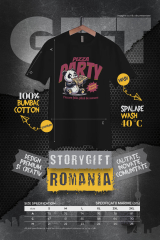 Tricou Femei, Barbati, Copii, Fata, Baiat, Unisex Personalizat Cadouri personalizate pentru iubitorii de pizza | Urs Panda și fast food cu text amuzant [3]