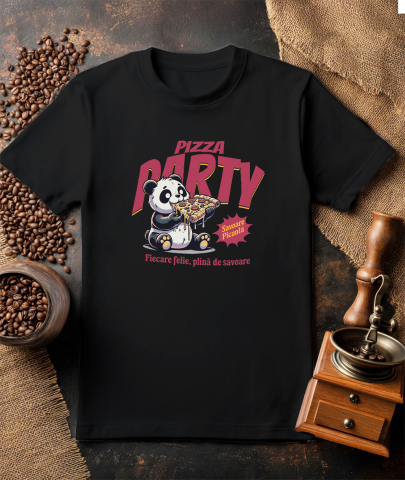 Tricou Femei, Barbati, Copii, Fata, Baiat, Unisex Personalizat Cadouri personalizate pentru iubitorii de pizza | Urs Panda și fast food cu text amuzant [2]