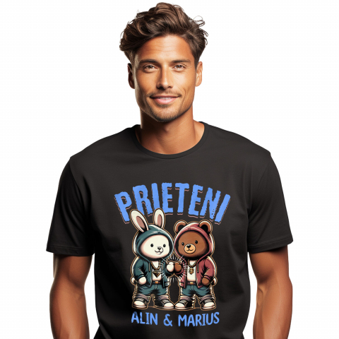 PRIETENI - Tricou Femei, Barbati, Copii, Fata, Baiat, Unisex Personalizat Urs polar și urs brun stil gangster personalizați, cadouri amuzante pentru familie și copii