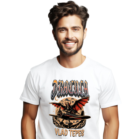 Tricou Femei, Barbati, Copii, Fata, Baiat, Unisex Personalizat Vampir în Zbor Avion Luna Plină - Cadouri Personalizate Halloween pentru Familie, Copii, Tati și Prieteni