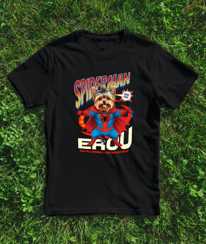 Tricou Femei, Barbati, Copii, Fata, Baiat, Unisex Personalizat Yorkshire Terrier în Costum Spider-Man - Cadou Personalizat pentru Copii și Familie [2]